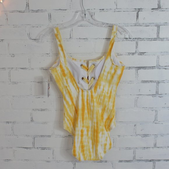 Michael Kors Lace Up Tie Dye One Piece Swimsuit - Picture 6 of 8